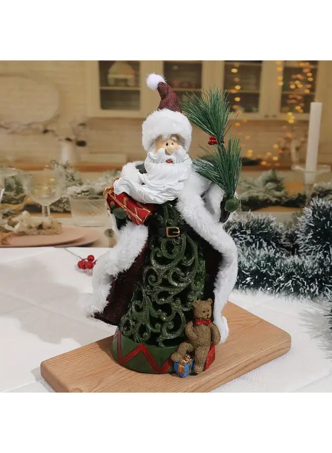 Green Santa Claus Resin Christmas Decoration For Home Living Room Outdoor Garden - Image 1